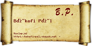 Békefi Pál névjegykártya